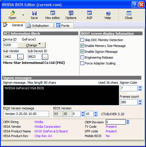 NVIDIA BIOS Editor (NiBiTor) 6.0.3