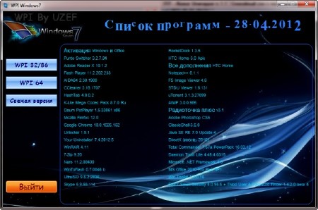 WPI for Windows 7 28.04.2012 by UZEF (2012)
