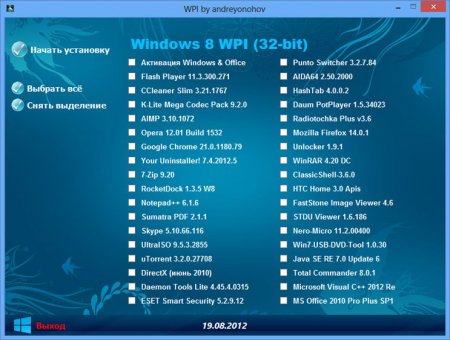 Microsoft Windows 8 RTM Pro x86/x64 WPI 19.08.2012