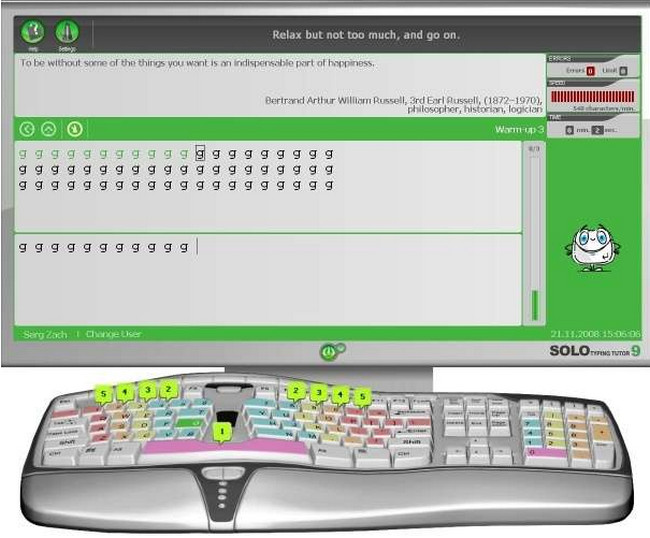 The latest version of an authorized touch typing tutor which